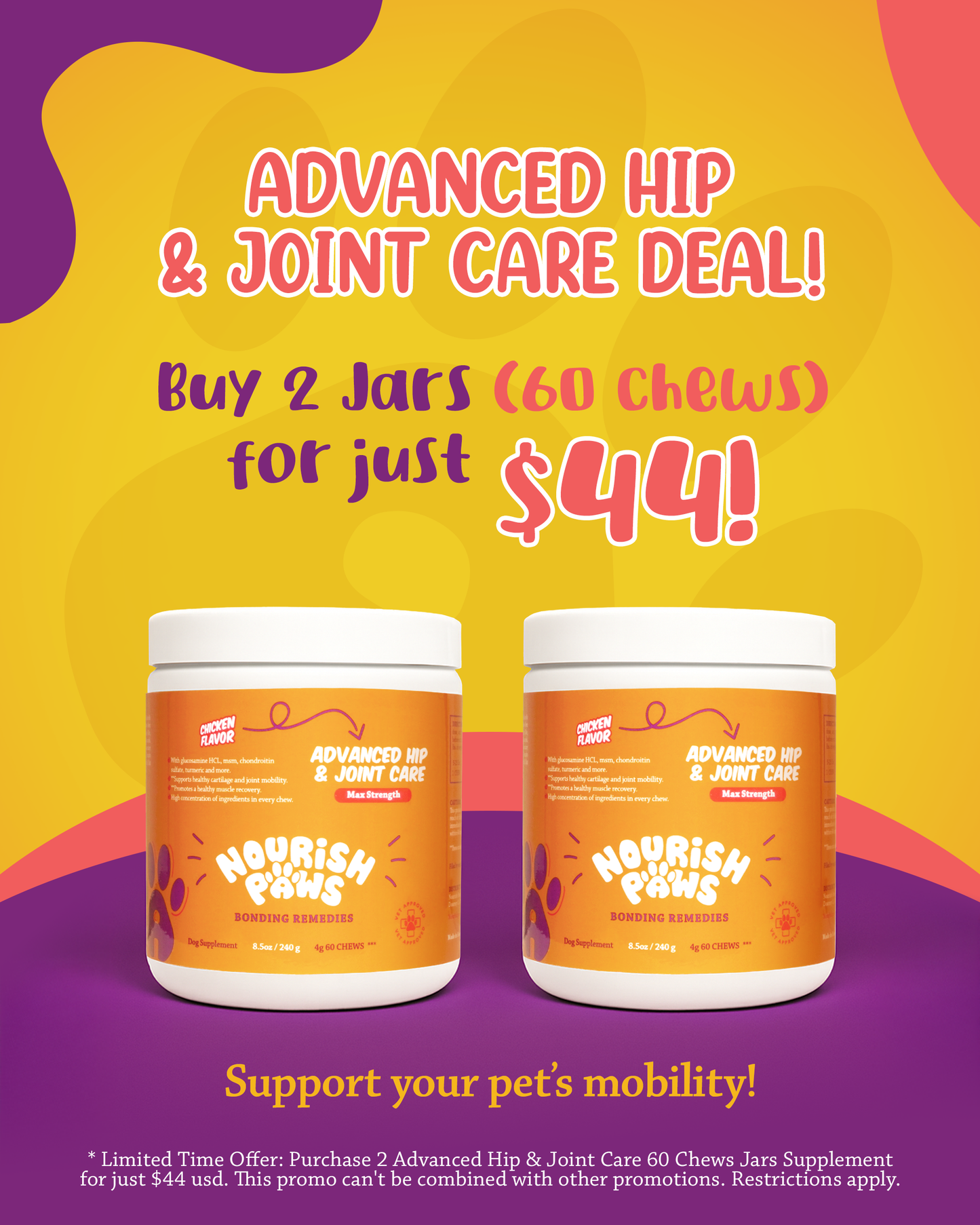 2 Advanced Hip & Joint Care Jars Bundle