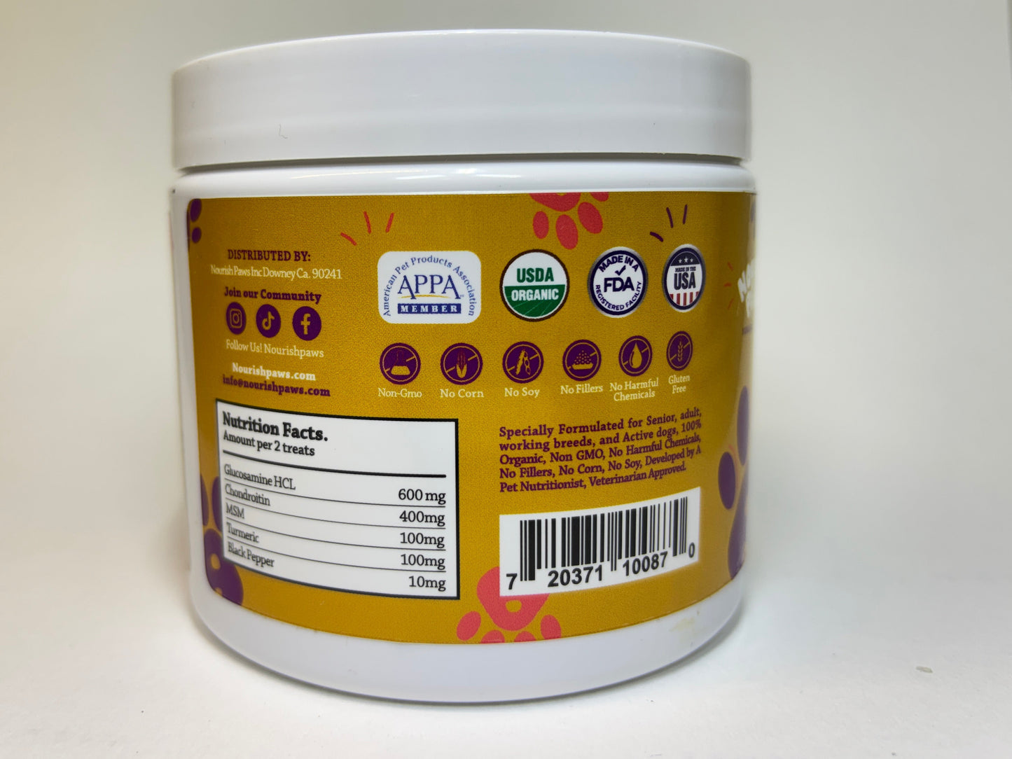 NEW LOOK: Organic Advanced Hip & Joint Care Dog Supplement 120 Chews