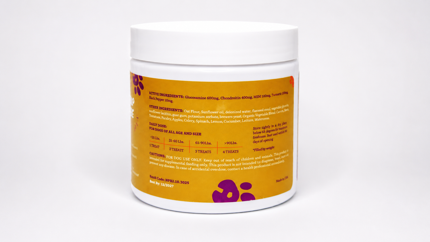 Organic Advanced Hip & Joint Care Dog Supplement 120 Chews