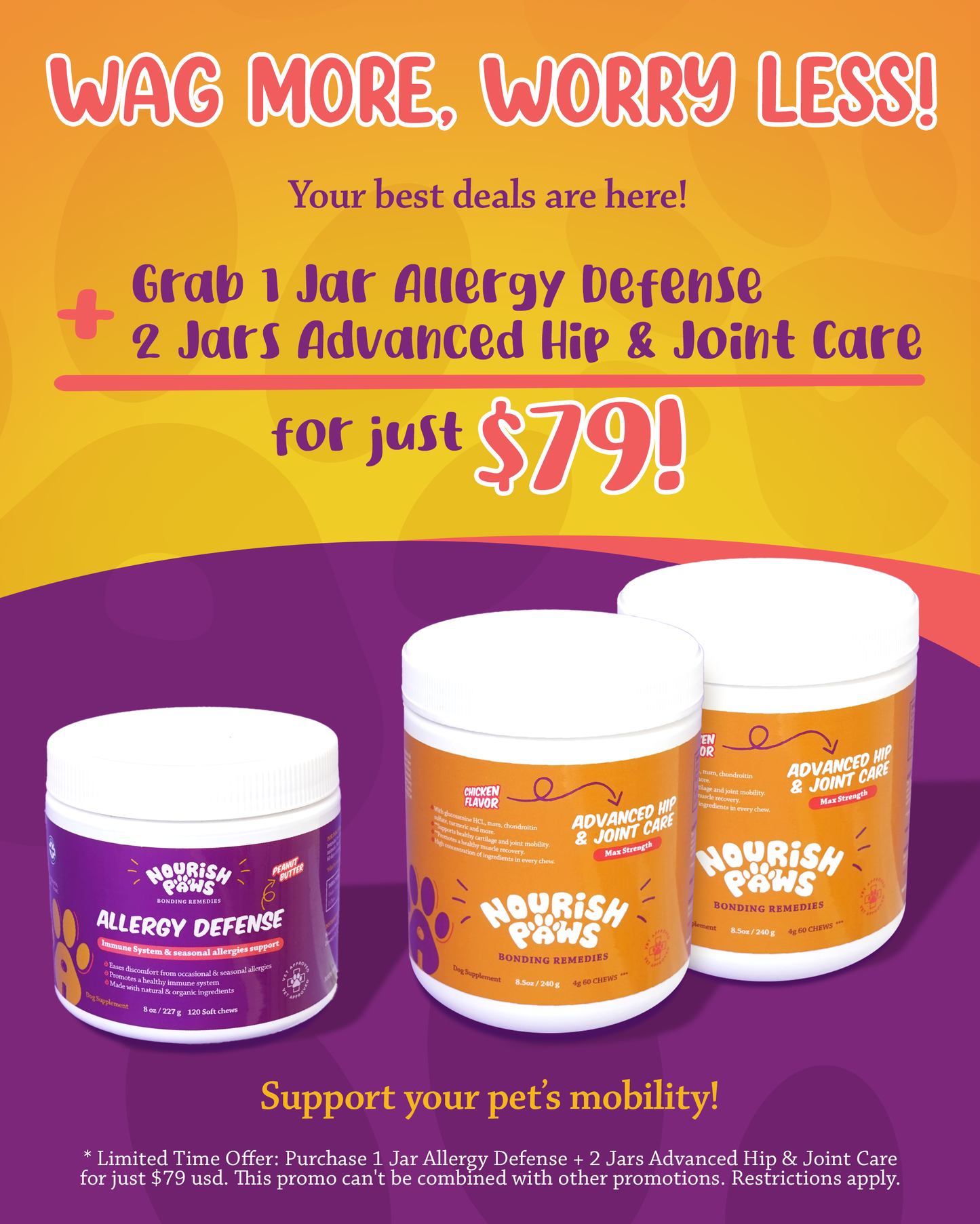 1 Allergy Defense Jar + 2 Advanced Hip & Joint Care Jars